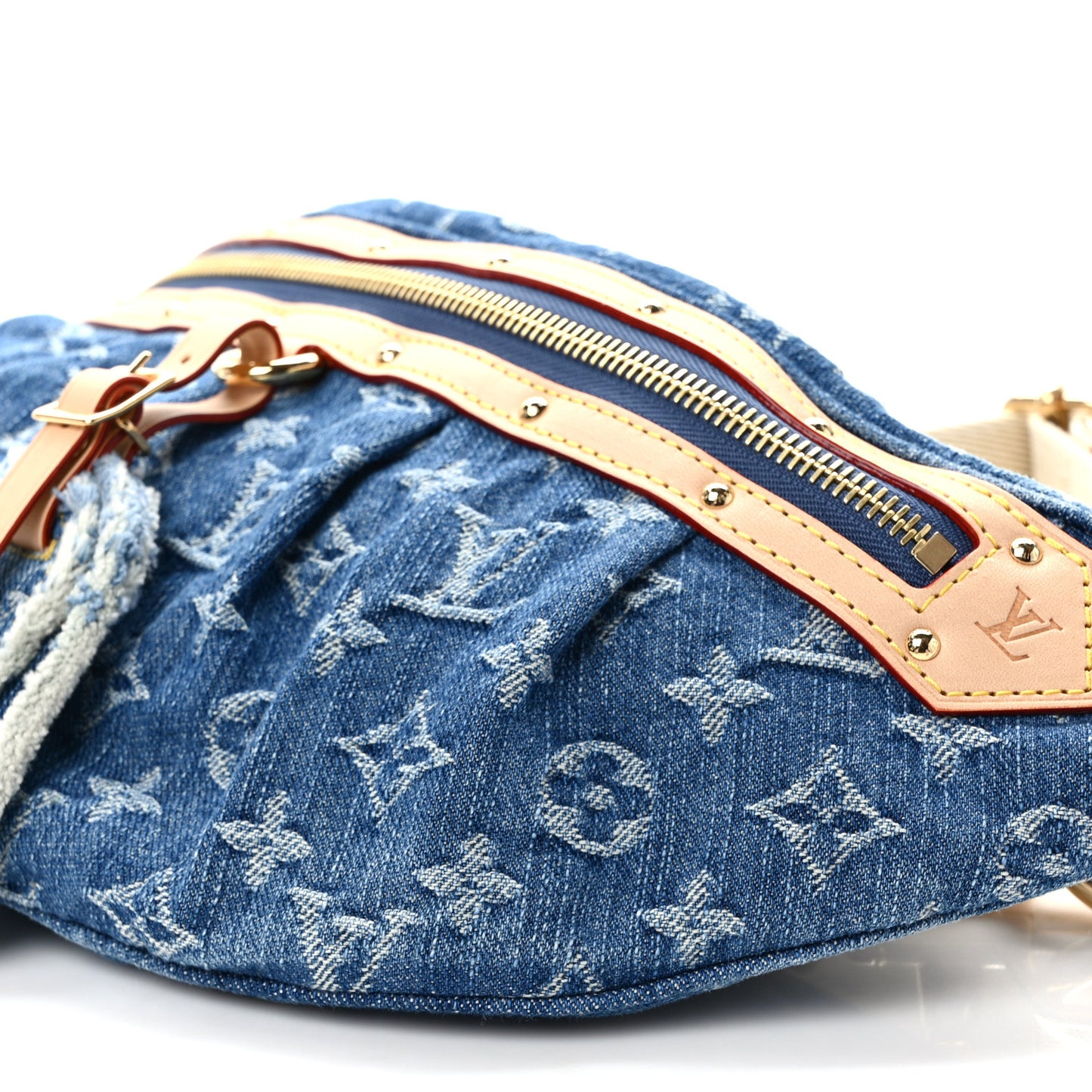 Monogram Denim High Rise Bumbag Blue