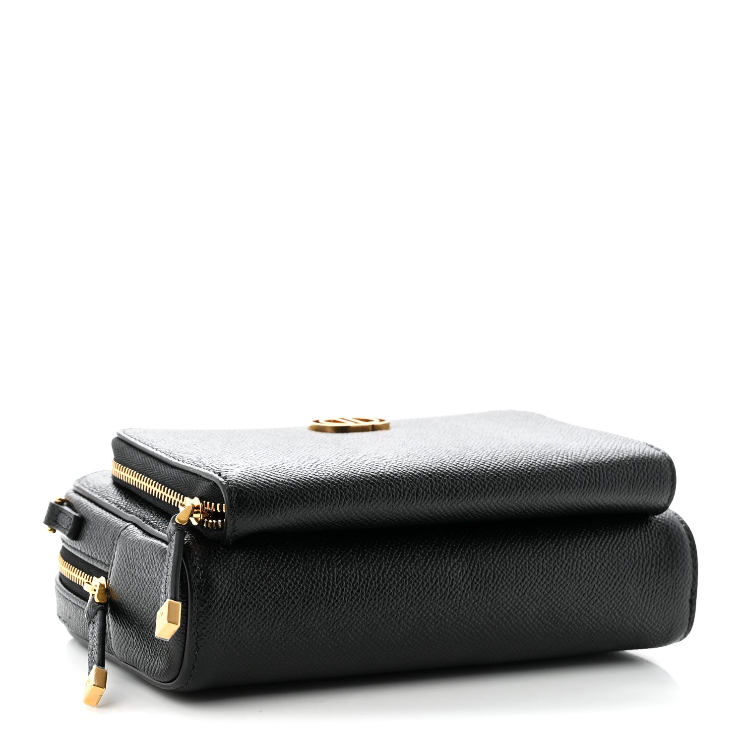 Christian Dior Grained Calfskin Caro Double Pouch Black 4 of 10