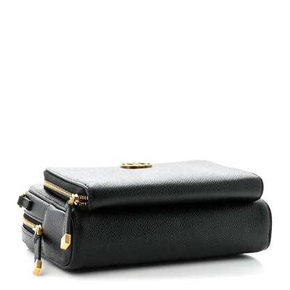 Christian Dior Grained Calfskin Caro Double Pouch Black 4 of 10