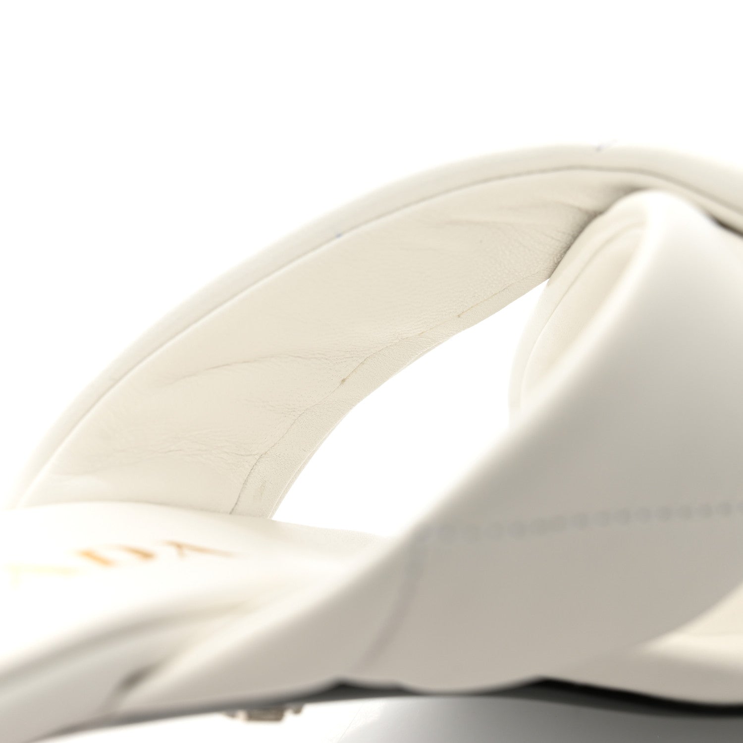 Prada Nappa Logo Quilted Crisscross 65mm Block Heel Slide Sandals  36 White 9 of 9