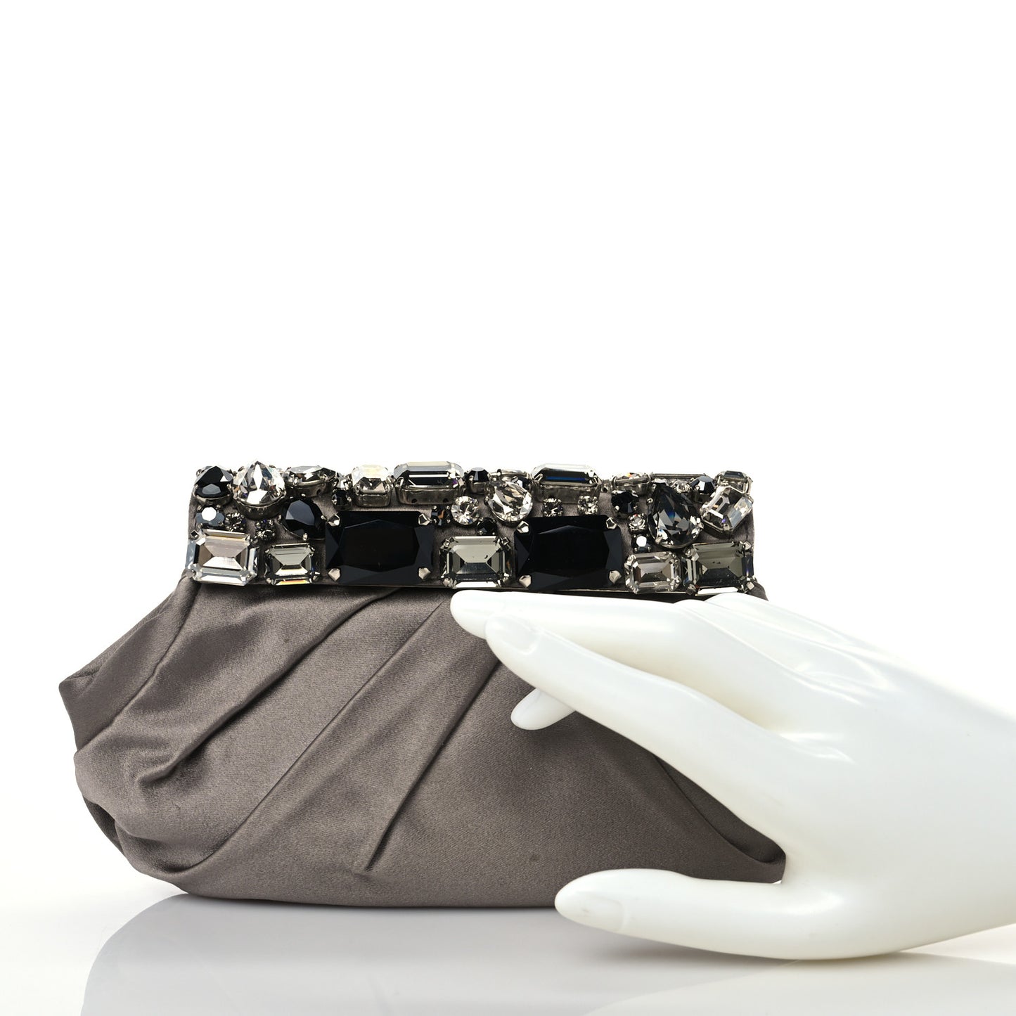Satin Crystal Clutch Fumo