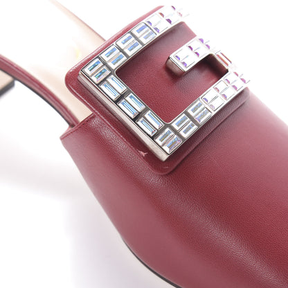 Gucci Malaga Kid Crystal Square G Madelyn Mules 40 Romantic Cerise 8 of 8