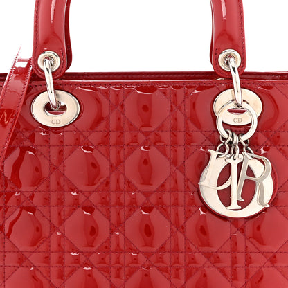 Christian Dior Patent Cannage Medium Lady Dior Red 8 of 10