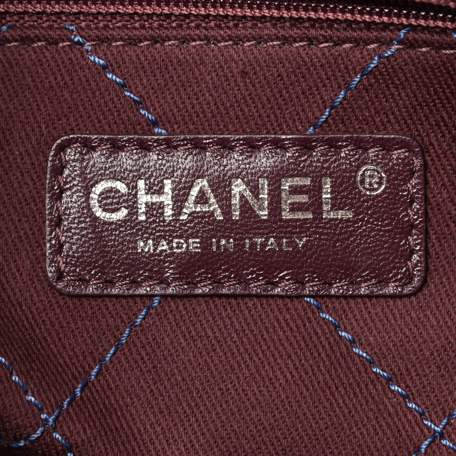 Chanel Grained Calfskin Quilted Small Daily Shopping Tote Blue 7 of 12
