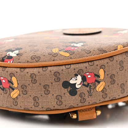 Gucci X DISNEY Mini Vintage GG Supreme Monogram Mickey Mouse Round Backpack Beige Vintage Sun Oil 10 of 11