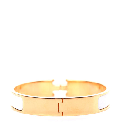 Hermes Enamel Narrow Clic Clac H Bracelet GM White 3 of 5