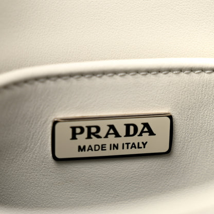 Prada Spazzolato Cleo Flap Shoulder Bag White 4 of 12