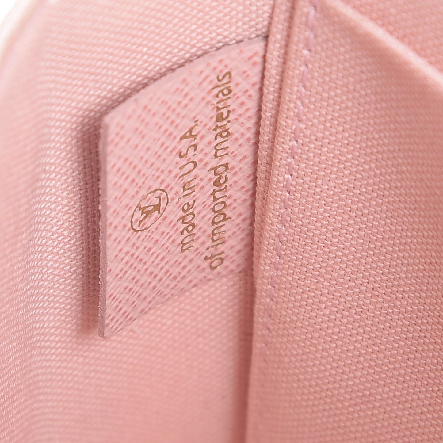 Damier Azur Pochette Felicie Chain Wallet Rose Ballerine