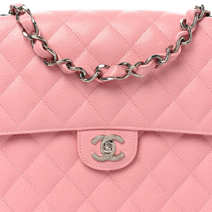 Chanel Caviar Quilted Jumbo Single Flap Pink 8 of 11