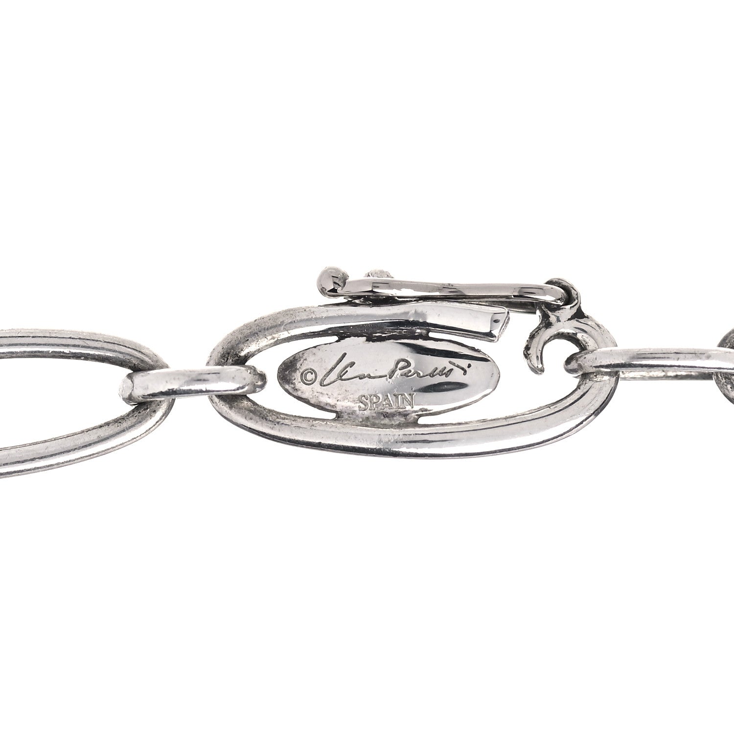 Tiffany Sterling Silver 35mm Elsa Peretti Open Heart Link Pendant Necklace 4 of 6