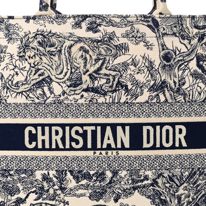 Christian Dior Canvas Embroidered Large Dioriviera Toile De Jouy Book Tote Blue 8 of 16