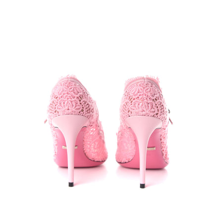 Gucci Lace Pizzo Venice Pumps 39 Sugar Pink 7 of 14