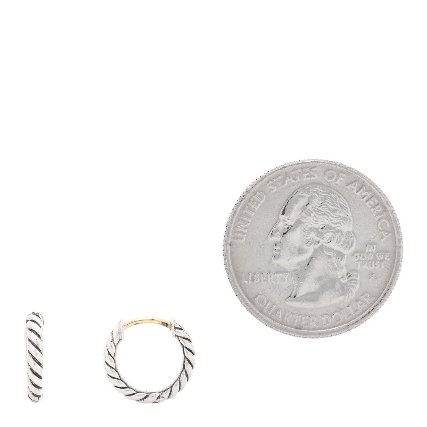 Sterling Silver Scultped Cable Micro Huggie Hoop Earrings