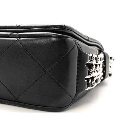 Chanel Lambskin Quilted Small Chain Rows Flap Black 10 of 10