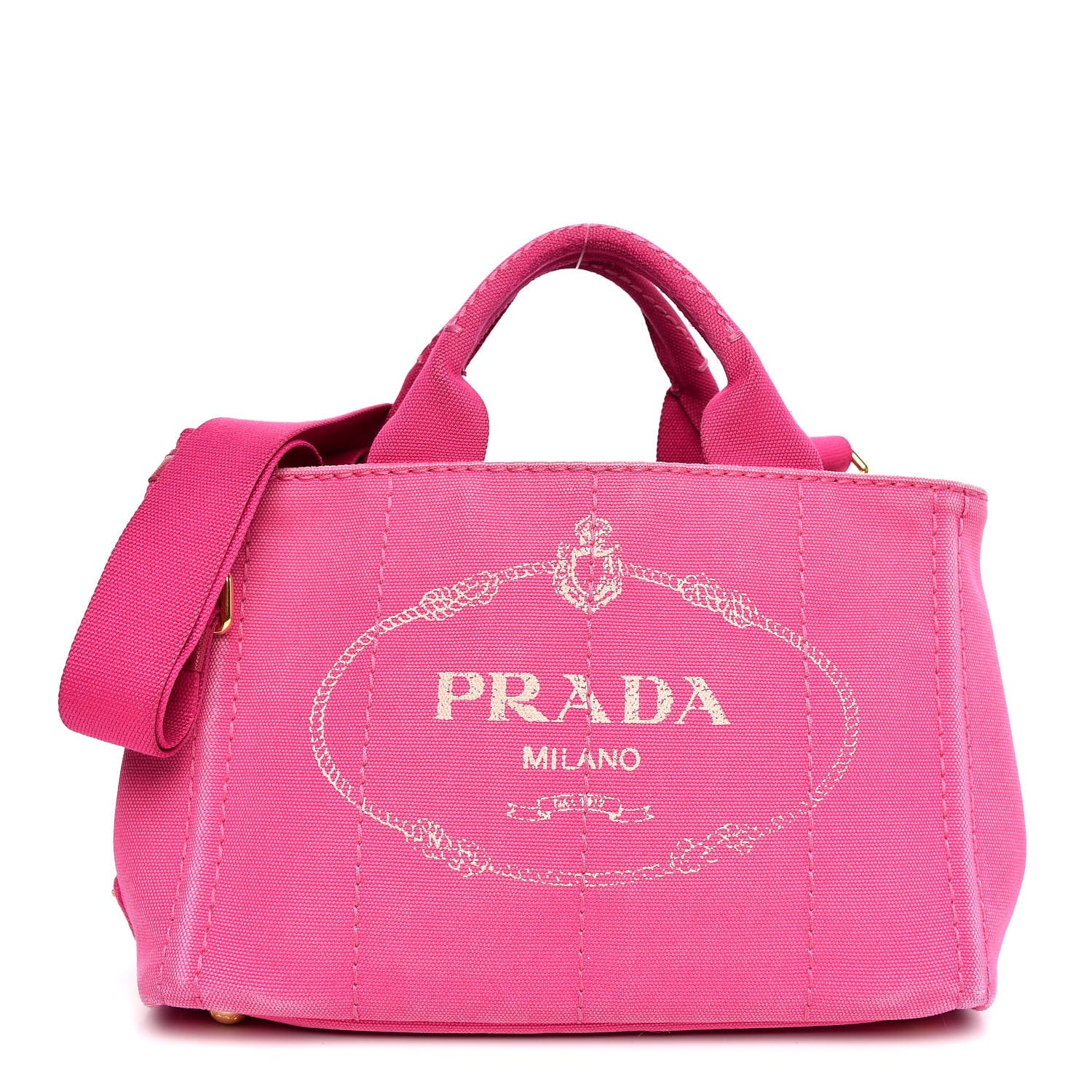 Prada Canapa Small Logo Tote Fuxia 3 of 15
