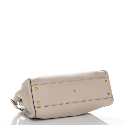 Fendi Vitello Seta Shiny Nappa Medium Peekaboo Iconic Satchel Grigio Polvere Magenta 4 of 6
