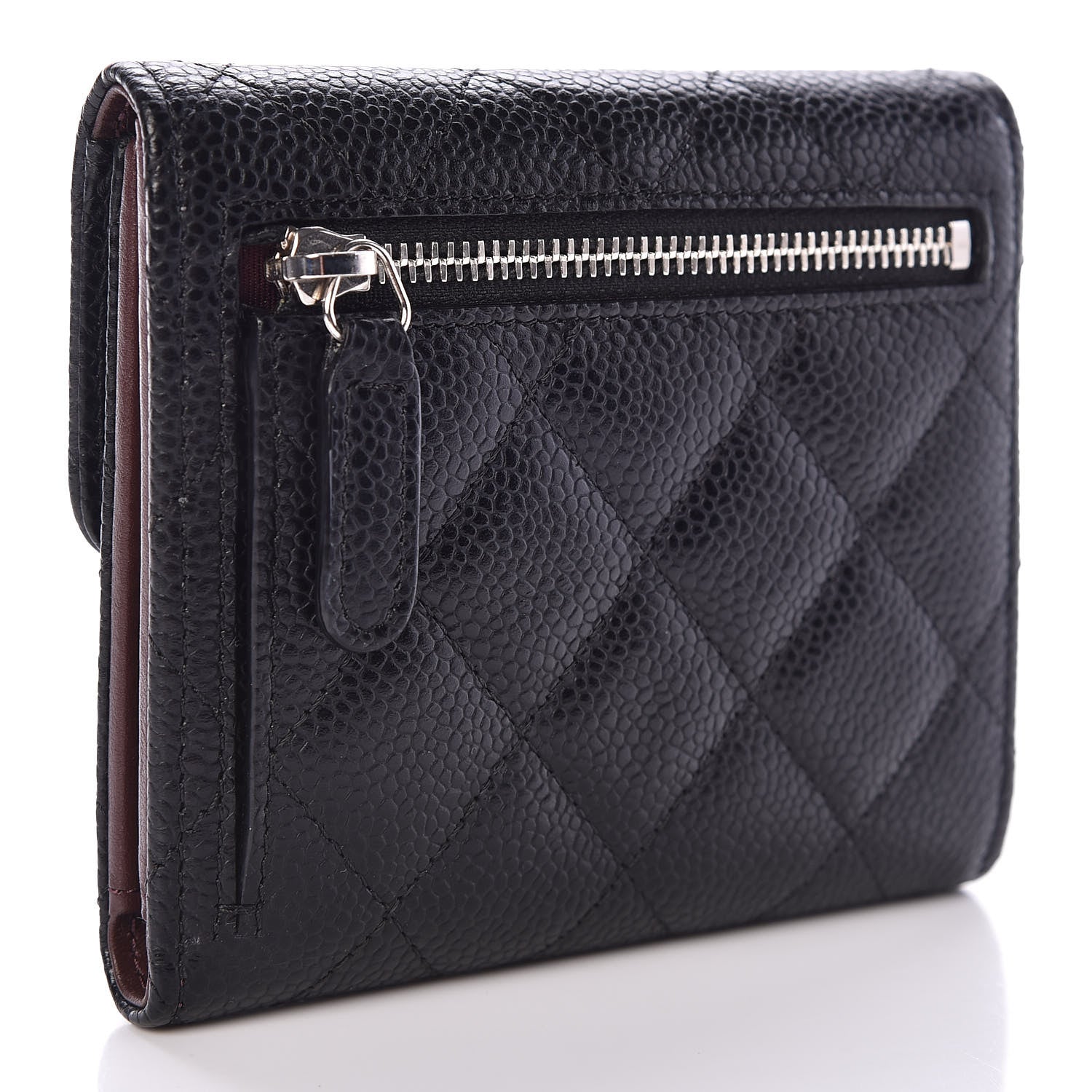 Chanel Caviar Quilted Compact Flap Wallet Black 3 of 9