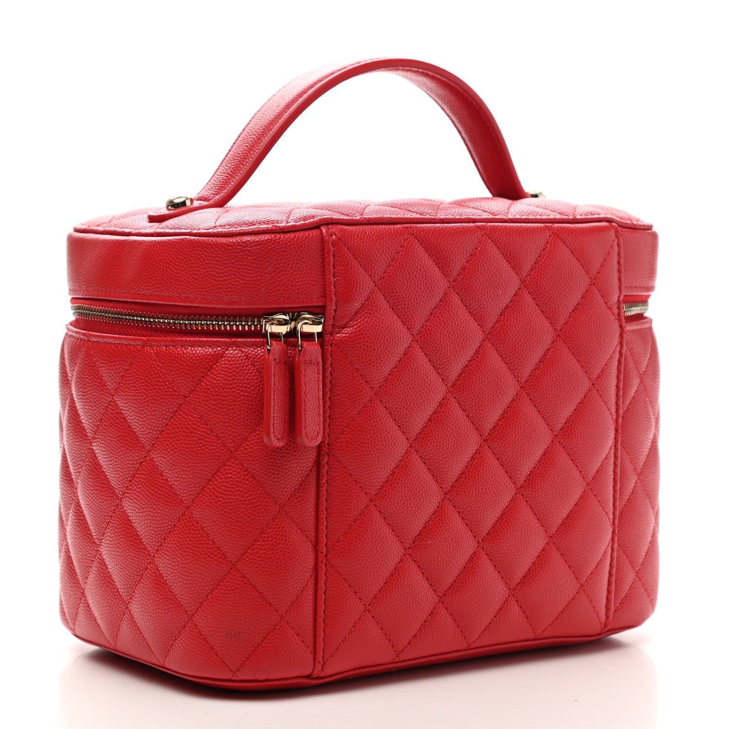 Chanel Caviar Quilted Large Vanity Pouch Red 4 of 10