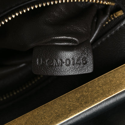 Celine Calfskin Pleated French Lock Clutch Black 8 of 11