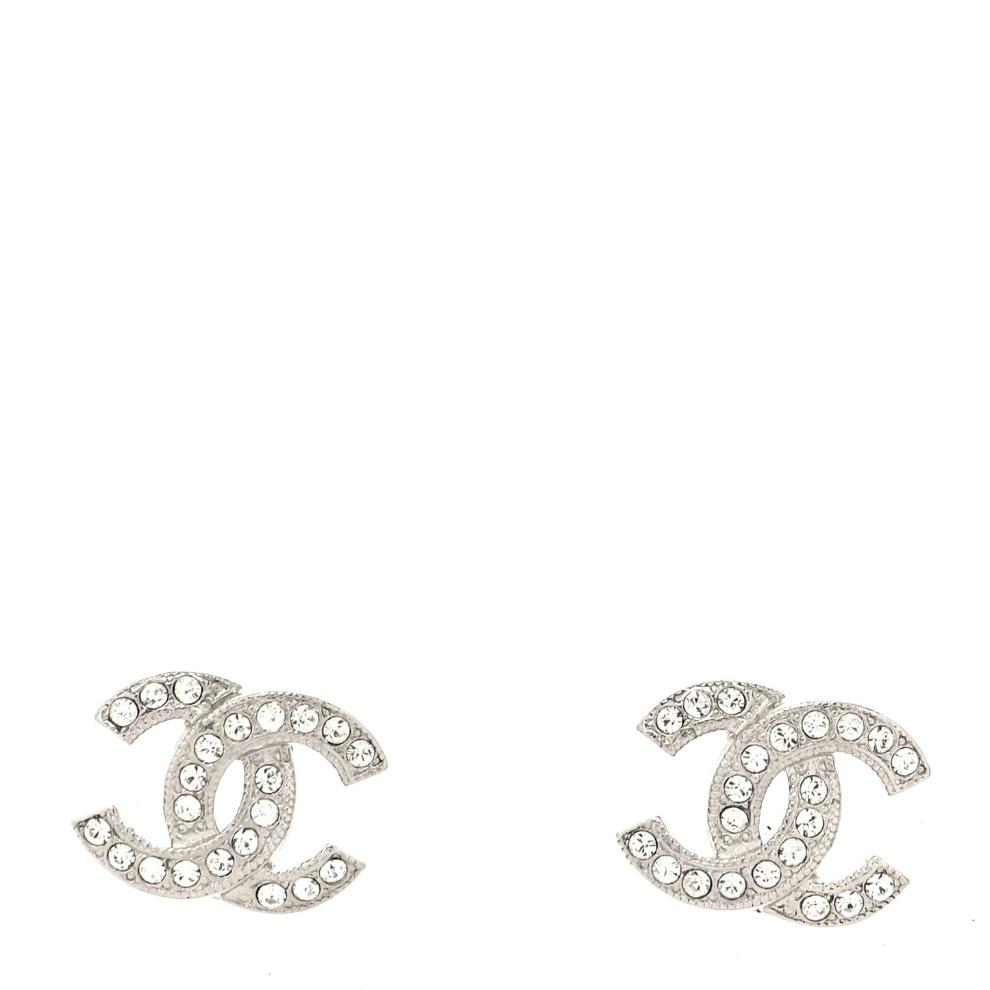 Crystal CC Earrings Silver
