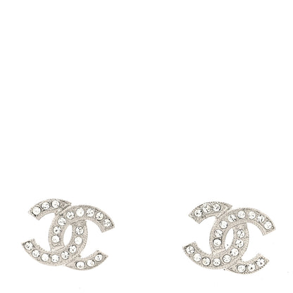 Chanel Crystal CC Earrings Silver 1 of 4