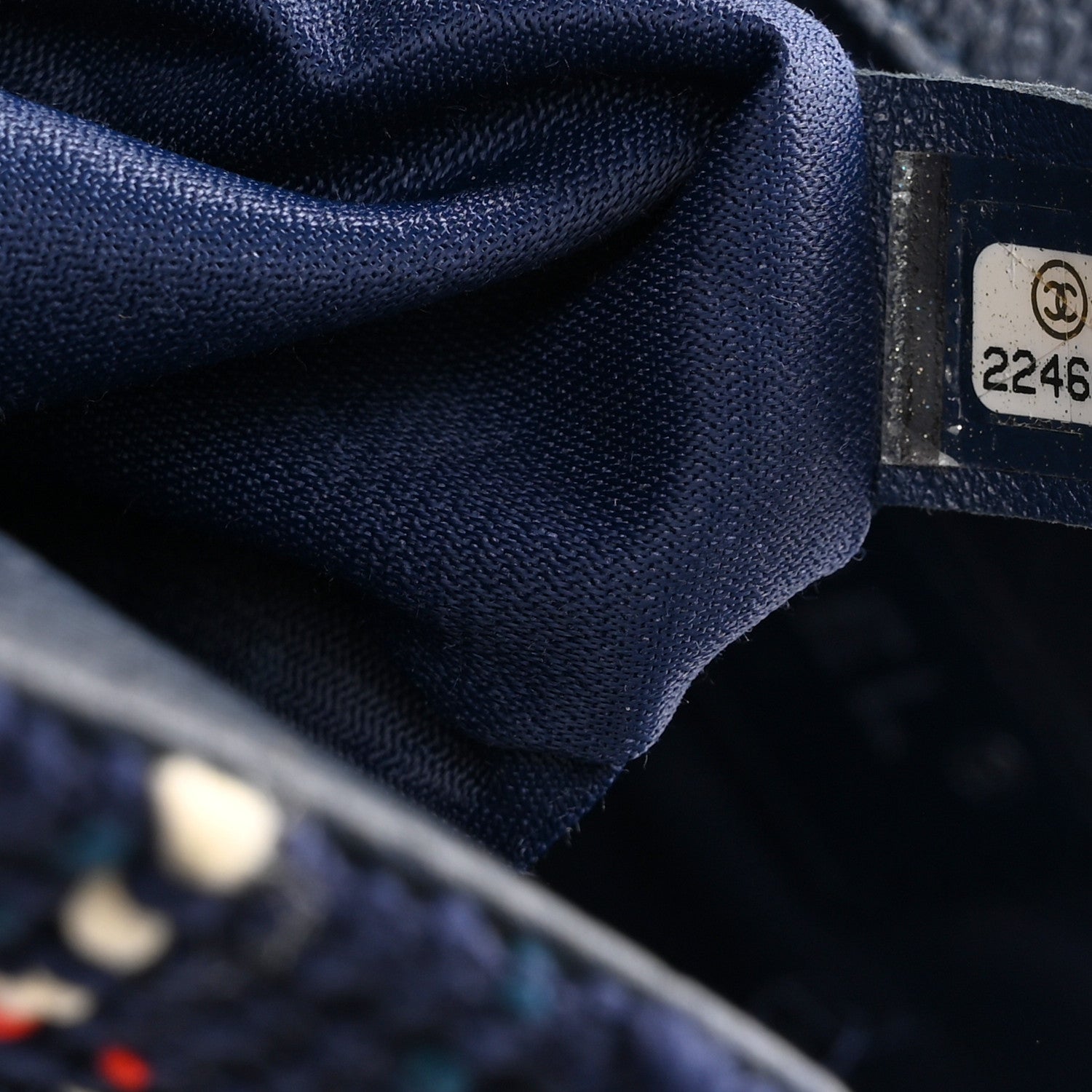 Chanel Tweed Trip Top Handle Flap Navy 6 of 10