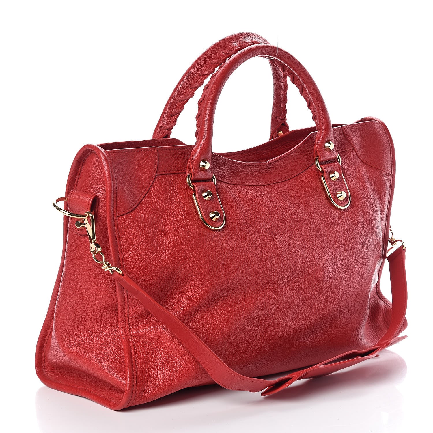 Balenciaga Chevre Gold Metallic Edge Hardware City Rouge Grenade 3 of 10