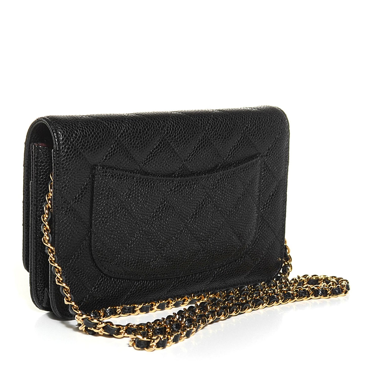 Caviar Quilted Wallet On Chain WOC Black