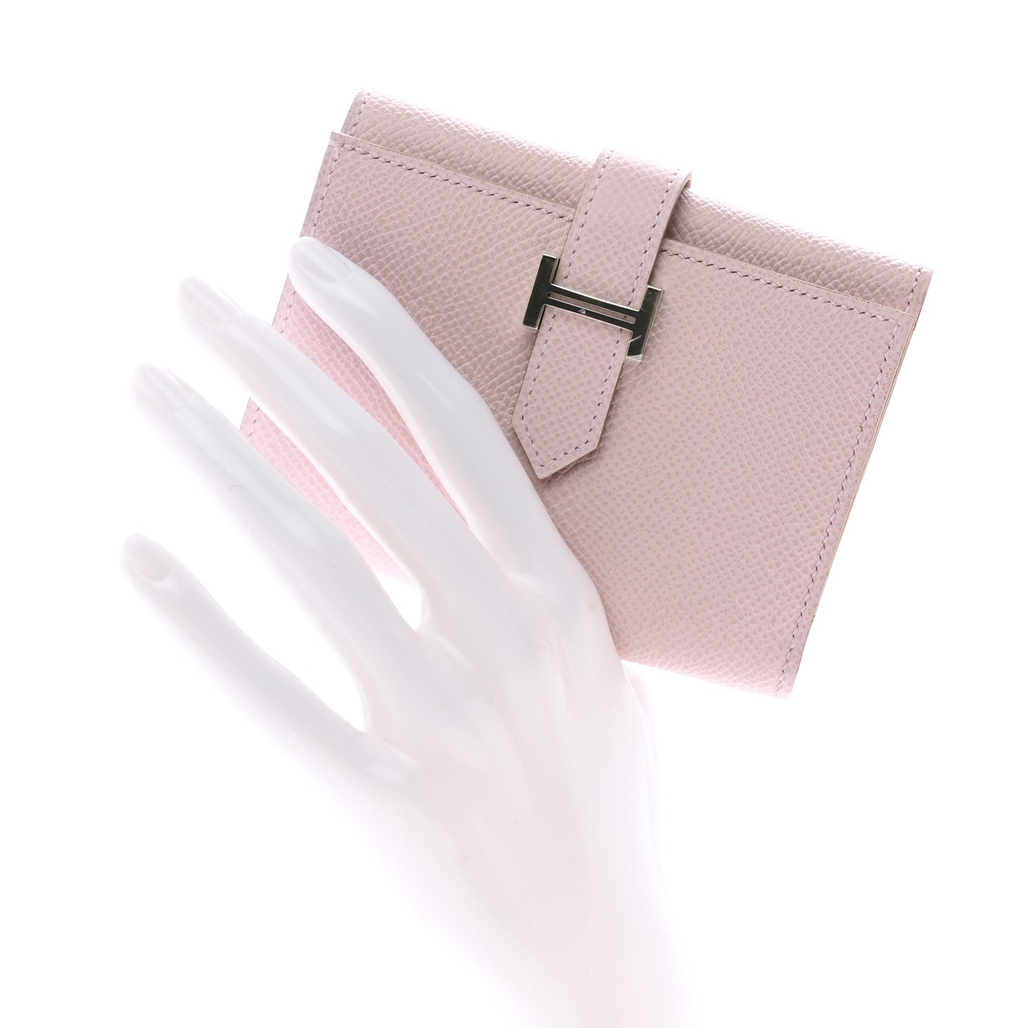 Hermes Epsom Tri-Fold Compact Bearn Wallet Mauve Sylvester 2 of 7