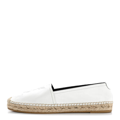 Saint Laurent Lambskin Monogram Espadrilles 38 White 1 of 10