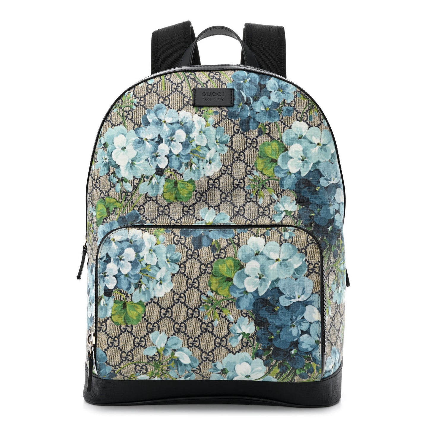 GG Supreme Monogram Blooms Medium Day Backpack Beige Blue Navy