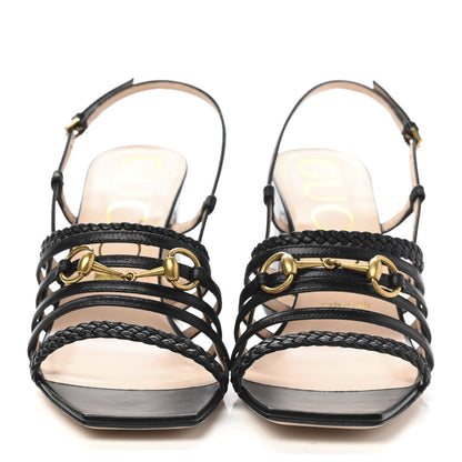 Gucci Malaga Kid Ketty Slingback Sandals 37.5 Black 2 of 8