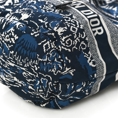 Christian Dior Technical Fabric Embroidered Palm Tree Toile De Jouy DiorTravel Pouch Blue 10 of 11