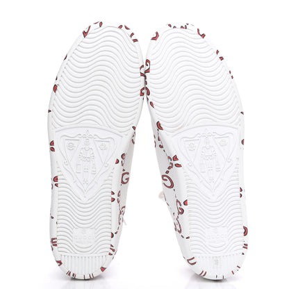 Gucci Calfskin GucciGhost Print Womens Ace Sneakers 39 White Hibiscus Red 5 of 10