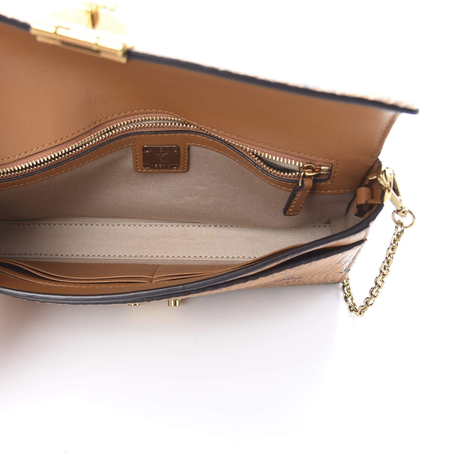 MCM Visetos Millie Wallet On Chain Cognac 5 of 10