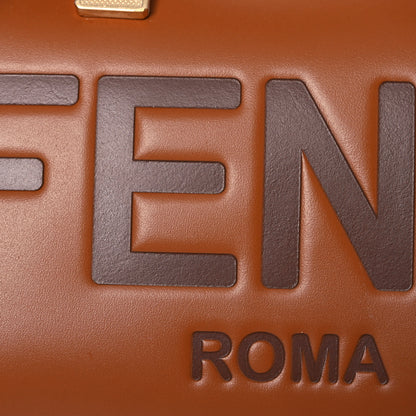 Fendi Vitello King Plexiglass Logo Embossed Mini By The Way Top Handle Boston Bag Caramello 8 of 14