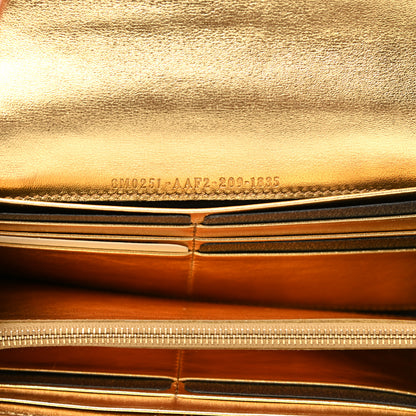 Fendi Vitello Catalan Mirror FF 1974 Embossed Continental Wallet Gold 7 of 7