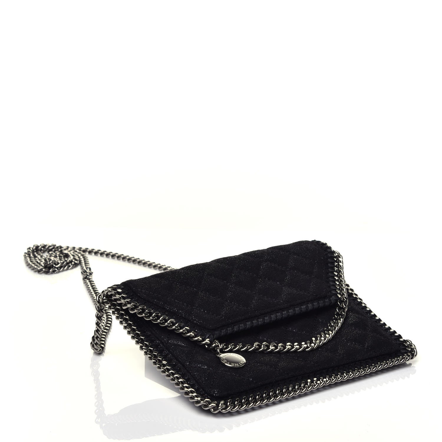 Stella McCartney Shaggy Deer Quilted Mini Falabella Crossbody Black 4 of 9