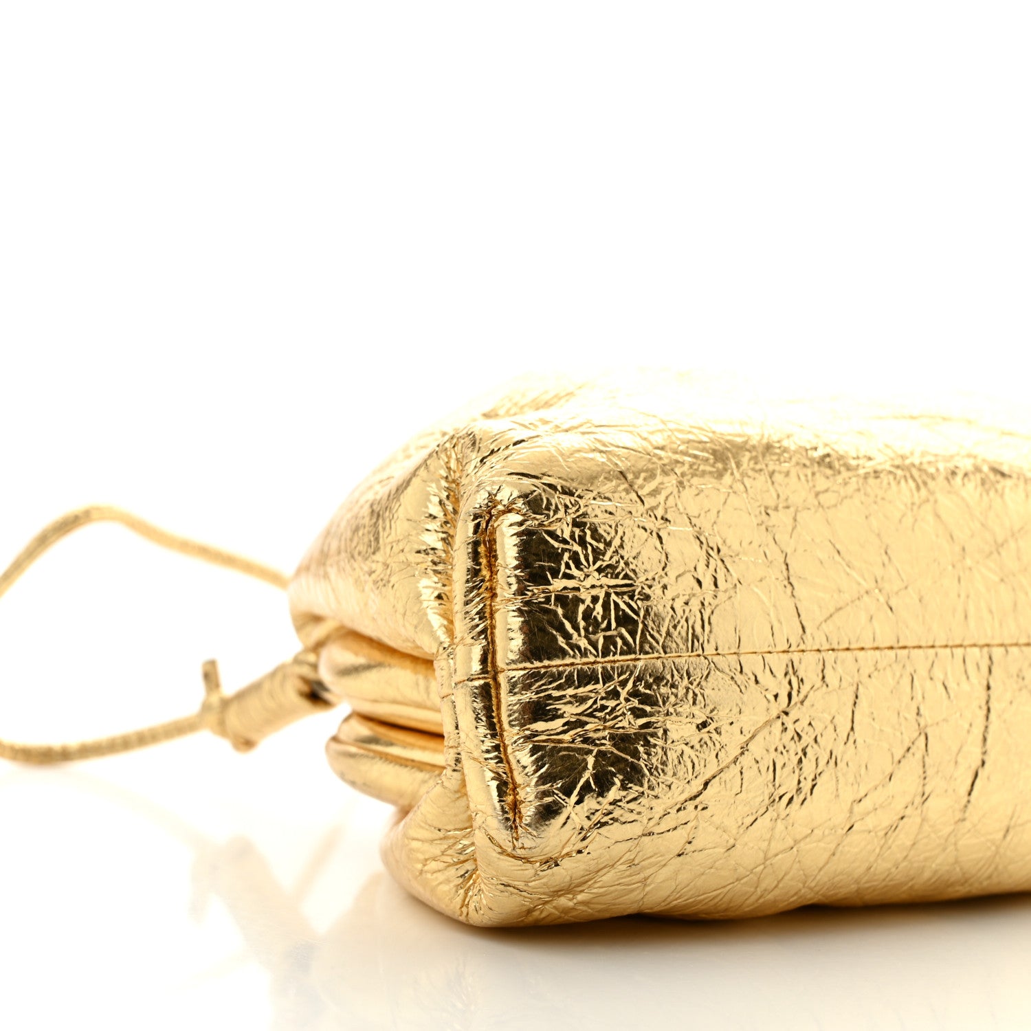 Bottega Veneta Metallic Bark Calfskin The Mini Pouch Gold 9 of 11