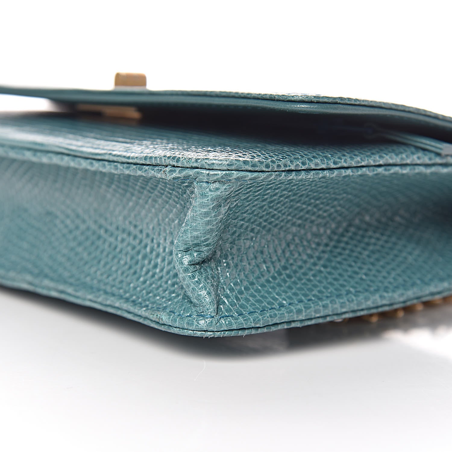 Chanel Lizard Reissue Wallet on Chain WOC Green 11 of 11