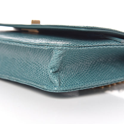 Chanel Lizard Reissue Wallet on Chain WOC Green 11 of 11