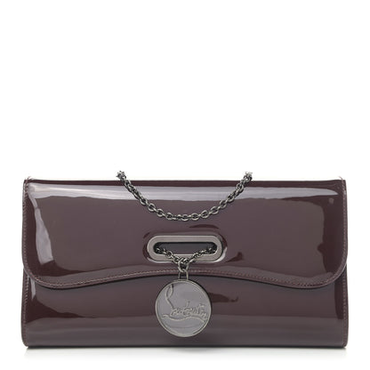 Christian Louboutin Patent Riviera Clutch Lie De Vin 1 of 11