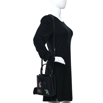 Prada Saffiano Smalto Small Panier Bucket Bag Black 3 of 8