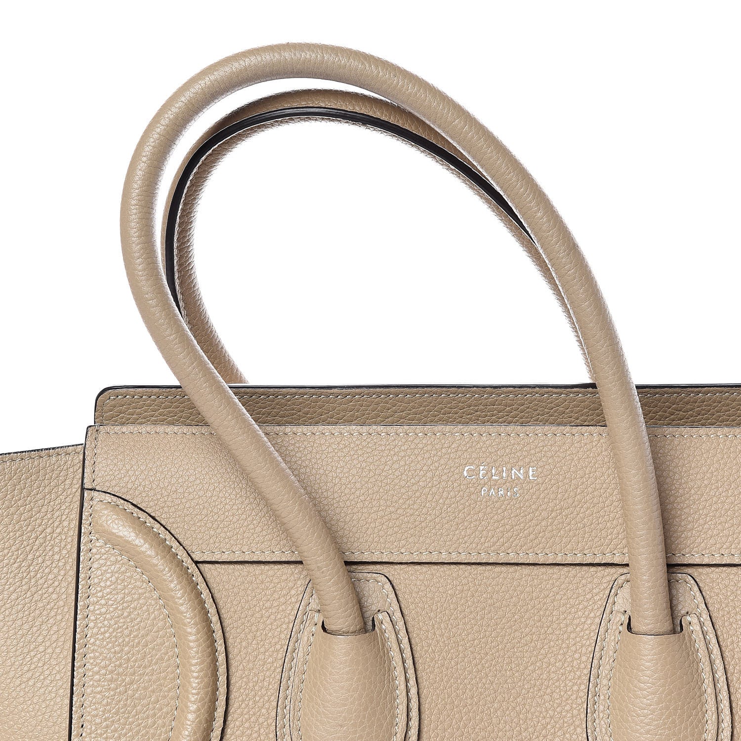 Celine Drummed Calfskin Micro Luggage Dune 9 of 12