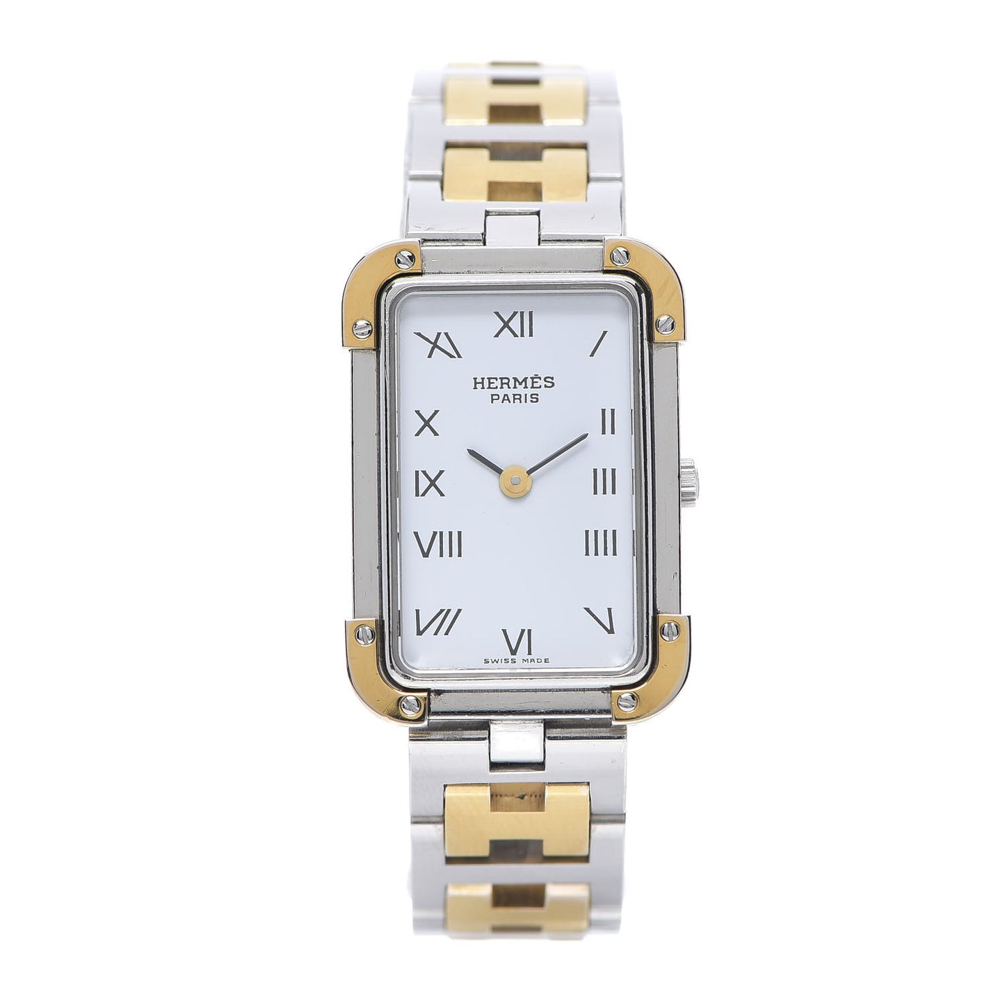 Stainless Steel 18mm Rectangle Croisiere Quartz Watch Gold