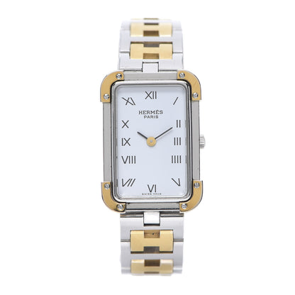 Hermes Stainless Steel 18mm Rectangle Croisiere Quartz Watch Gold 1 of 7