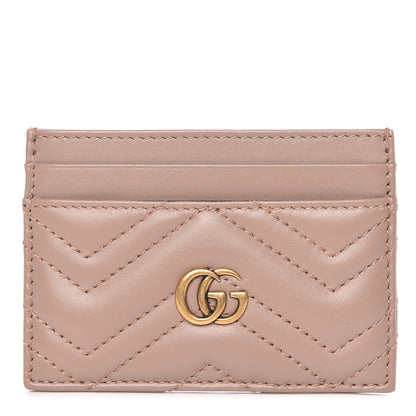 Gucci Calfskin Matelasse GG Marmont Card Holder Porcelain Rose 1 of 6