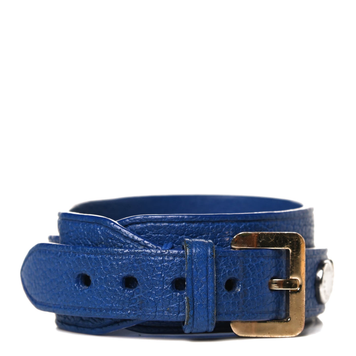 Goatskin Spike It Wrap Bracelet 17 Blue