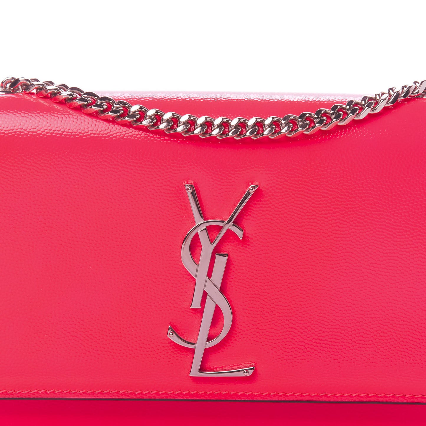 Patent Grain de Poudre Small Monogram Kate Satchel Neon Pink