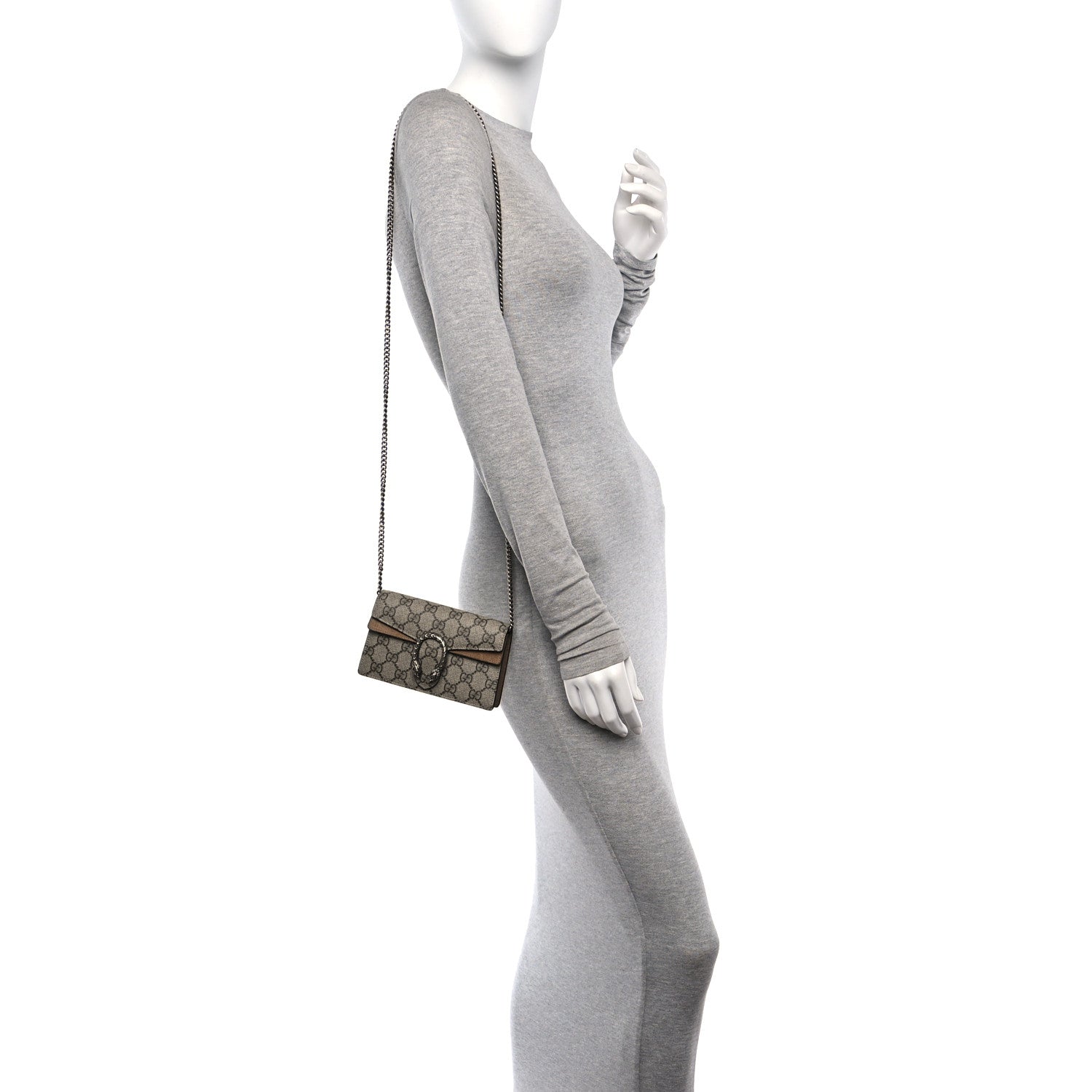 Gucci GG Supreme Monogram Super Mini Dionysus Shoulder Bag Taupe 2 of 15
